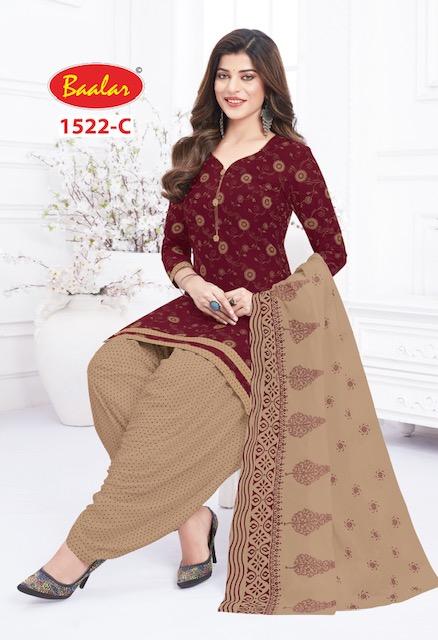 Baalar 1522 A To F Casual Wear Printed Cotton Dress Material Catalog